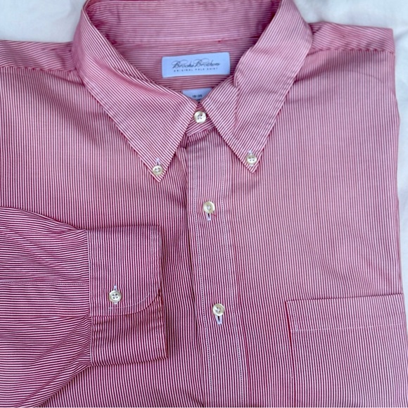 Brooks Brothers Other - Brooks Brothers Red & White Pin Stripe Casual Button Down Shirt Size 19-35 (2XL)